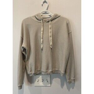 Aerie Cropped Long Sleeve Hoodie Pullover Top.  Gray XS